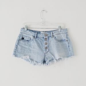 KanCan Distressed Jean Shorts L
